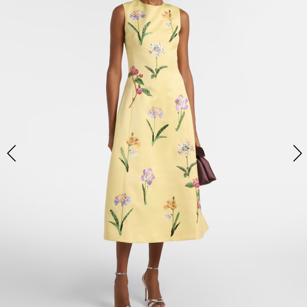 Leo Lin Cleo yellow embroidered dress
